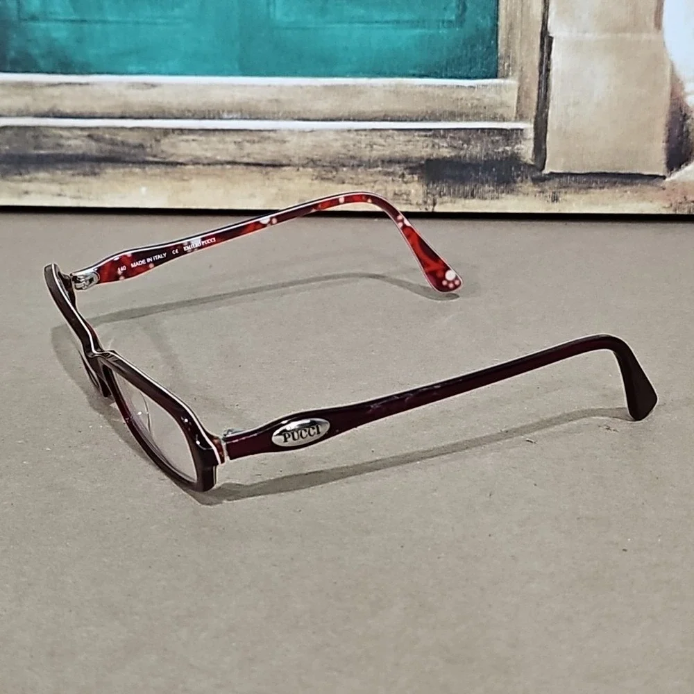EMILIO PUCCI EP2611 604 Eyeglasses Frame Italy 53-16-140 Brown Crystal